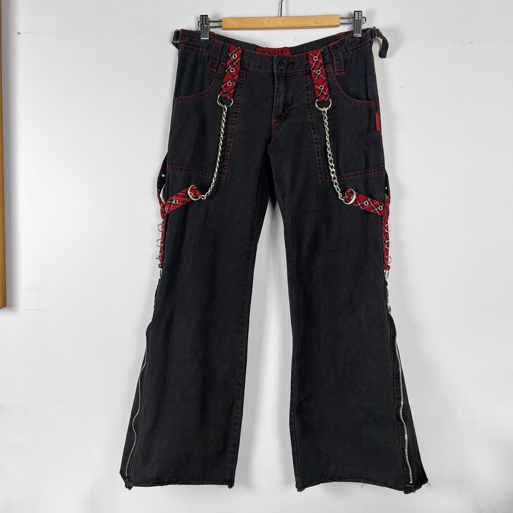 Y2K Tripp NYC Bondage Pants 7 Mall Goth Gothic Grunge Baggy Wide Leg Vintage